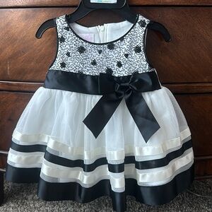 Formal infant dress black/ ivory . 3-6M Bonnie Baby